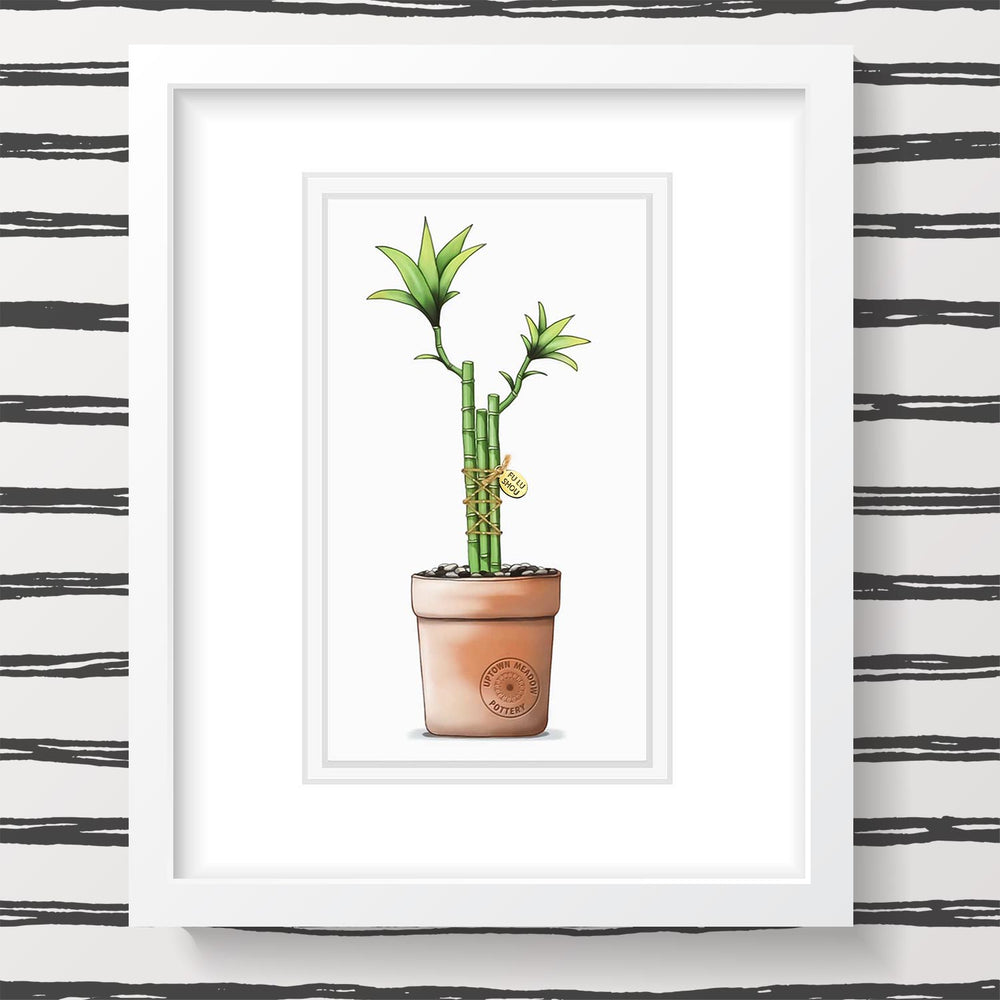 Uptown Meadow Fu Lu Shou Bamboo 3D Art Print scene