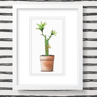 Uptown Meadow Fu Lu Shou Bamboo 3D Art Print scene
