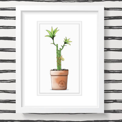 Uptown Meadow Fu Lu Shou Bamboo 3D Art Print scene