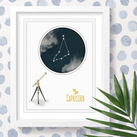 Uptown Meadow Capricorn Constellation 3D Art Print scene