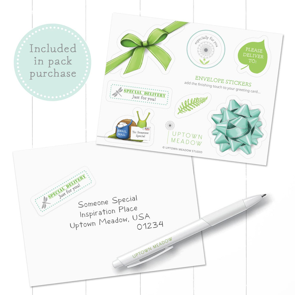 Uptown Meadow envelope stickers