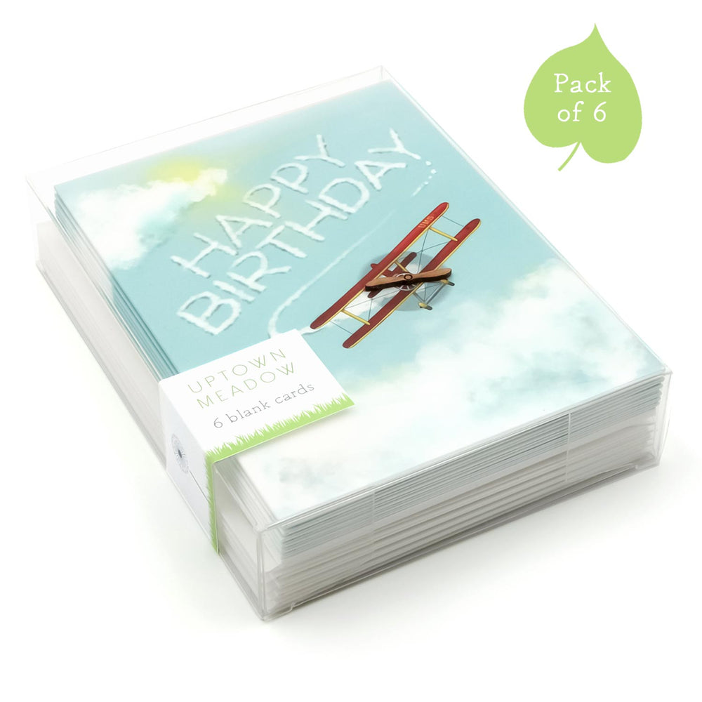 Uptown Meadow Biplane Birthday 3D Card pack