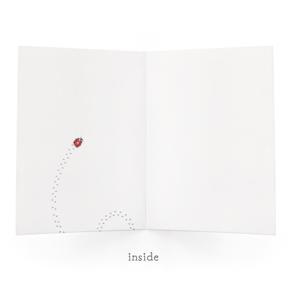 Uptown Meadow Gold Foil Ladybug Bloom Card inside