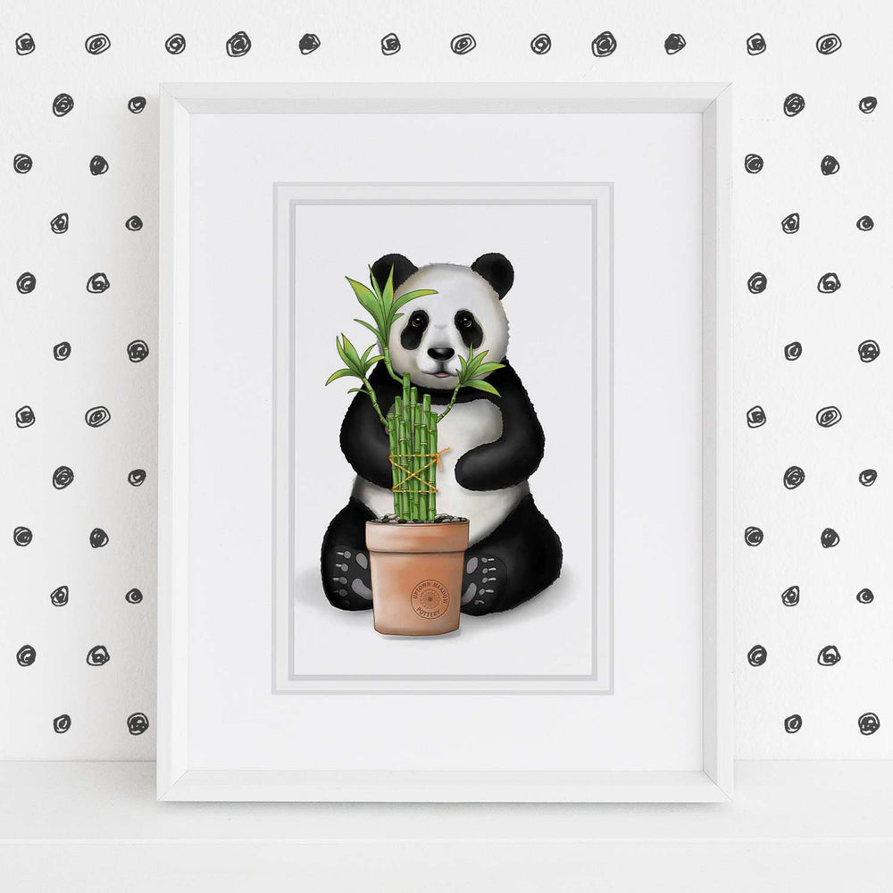 Uptown Meadow Panda Bamboo Great Luck 3D Art Print scene