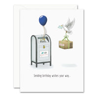 Uptown Meadow 3D air mail wishes birthday card