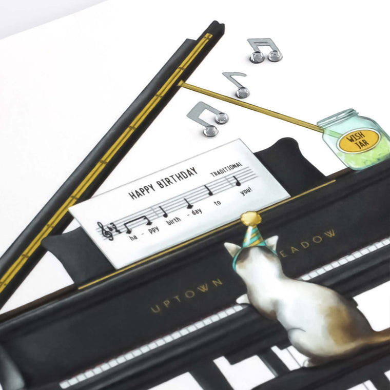 Cat Pianist Card