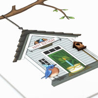 Uptown Meadow Birdhouse Birthday 3D card detail