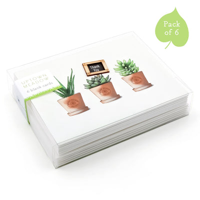 Uptown Meadow Succulent Thank you 3D Card Pack