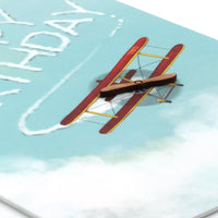 Uptown Meadow Biplane Birthday 3D Card detail