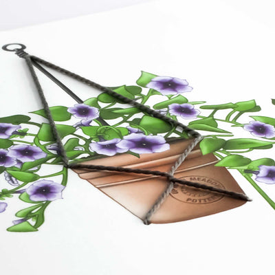 Uptown Meadow Hanging Flowers 3D Card Detail
