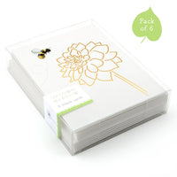 Uptown Meadow Gold Foil Bee Flower Card Pack