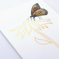 Uptown Meadow Gold Foil Butterfly Bloom Card detail