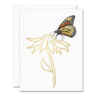 Uptown Meadow Gold Foil Butterfly Bloom Card