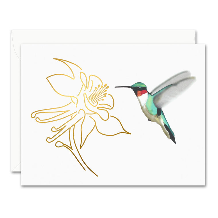 Hummingbird + Bloom Card