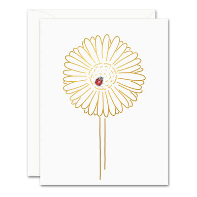 Uptown Meadow Gold Foil Ladybug Bloom Card