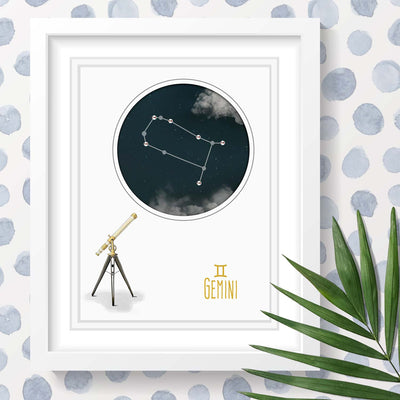 Uptown Meadow Gemini Constellation 3D Art Print scene