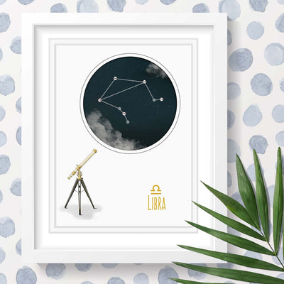 Uptown Meadow Libra Constellation 3D Art Print scene