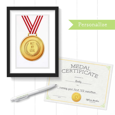 Uptown Meadow Met My Goal Medal 3D Art Print and certificate