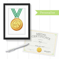 Uptown Meadow Nailed It Medal 3D Art Print and certificate