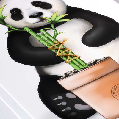 Uptown Meadow Panda Bamboo Fu Lu Shou 3D Art Print detail