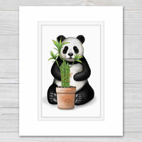 Uptown Meadow Panda Bamboo Great Luck 3D Art Print