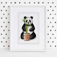 Uptown Meadow Panda Bamboo Fu Lu Shou 3D Art Print scene
