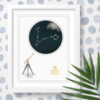 Uptown Meadow Pisces Constellation 3D Art Print scene