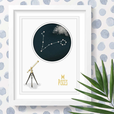 Uptown Meadow Pisces Constellation 3D Art Print scene