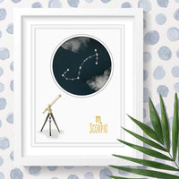 Uptown Meadow Scorpio Constellation 3D Art Print scene