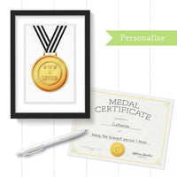 Uptown Meadow Survivor Medal 3D Art Print and certificate