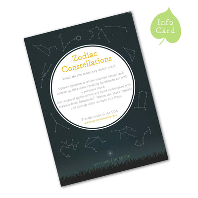 Uptown Meadow Zodiac Constellation Info Card